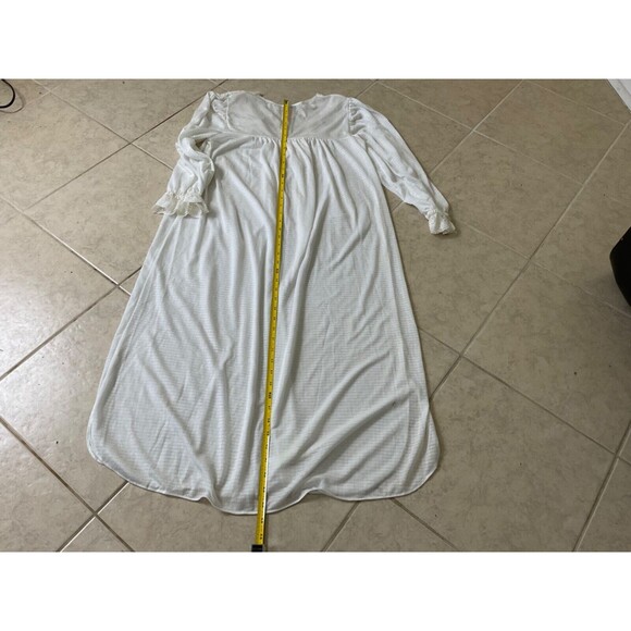 VTG LILY OF FRANCE Granny core Cottage core NIGHTGOWN SZ L Cream SATIN LACE - Picture 10 of 12